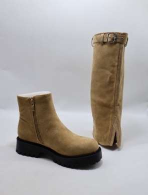 Botki damskie na płaskim (36-41) LS5501 BEIGE