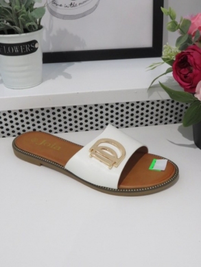 Klapki damskie na płaskim (36-41) W98 WHITE