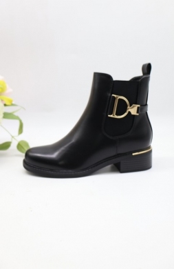 Botki damskie ocieplane na płaskim (36-41) CHC319 BLACK