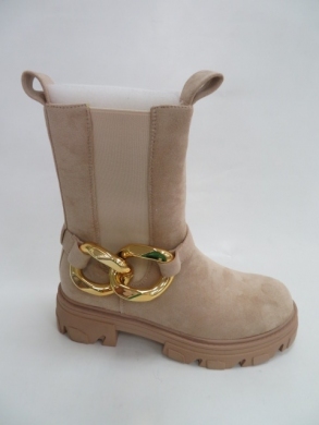 Botki damskie jesienne na płaskim (36-41) RQ393 BEIGE