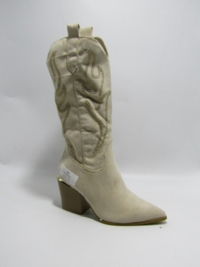 Kozaki damskie na obcasie (36-41) 573 BEIGE