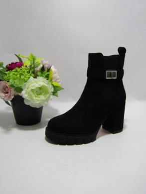 Botki damskie ocieplane na obcasie (36-41) 168-538 BLACK