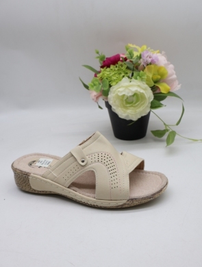 Klapki damskie na płaskim (39-43) DJ6-16 BEIGE