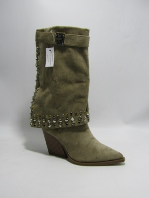 Kozaki damskie na obcasie (36-41) 595 KHAKI