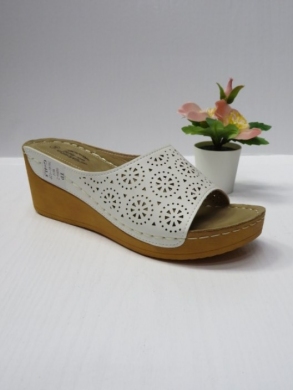Klapki damskie na koturnie (36-41) 6094-2 WHITE