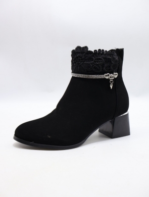 Botki damskie ocieplane na obcasie (36-41) SG871 BLACK