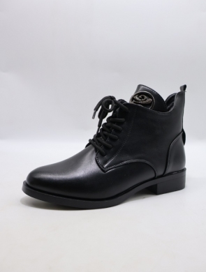Botki damskie ocieplane na płaskim (36-41) 2637-1 BLACK