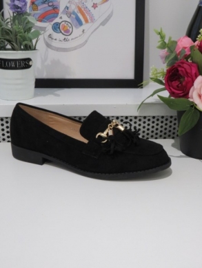 Mokasyny damskie na płaskim (36-41) 77-441 BLACK