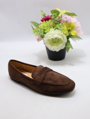 Mokasyny damskie na płaskim (36-41) H8-565 BROWN