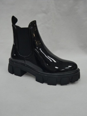 Botki damskie na płaskim (36-41) HBL-2 BLACK PATEN