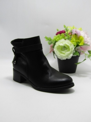 Botki damskie ocieplane na obcasie (36-41) 61722 BLACK