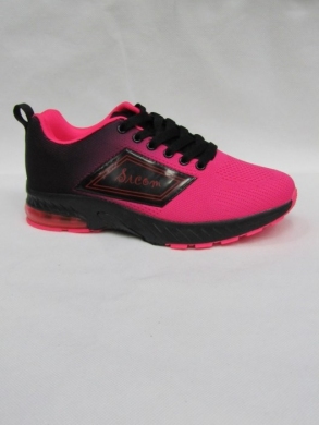 Buty sportowe damskie na płaskim (36-41) SM118-3 BLA/FUCHSIA