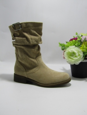 Kozaki damskie na płaskim (36-41) D8211 KHAKI