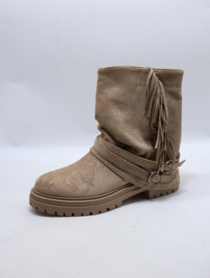 Botki damskie ocieplane na płaskim (36-41) WZ-108 KHAKI