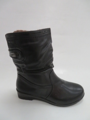Kozaki damskie ocieplane na płaskim (39-43) 7168 BLACK