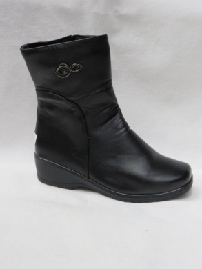 Botki damskie ocieplane na koturnie (37-42) B15 BLACK