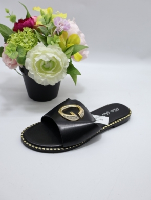 Klapki damskie na płaskim (36-41) L2858 BLACK