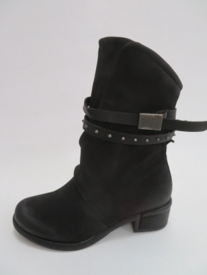 Kozaki damskie jesienne na płaskim (36-41) ST05 BLACK