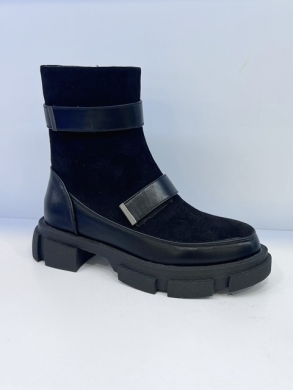Botki damskie ocieplane na płaskim (36-41) GF-WL-55 BLACK