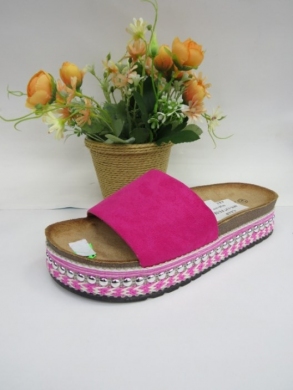 Klapki damskie na koturnie (36-41) 055-137 FUCHSIA