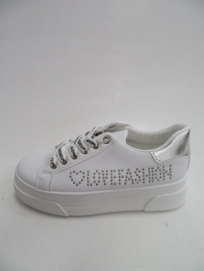 Buty sportowe damskie na koturnie (36-41) LA125 WHITE