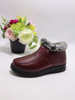 Botki damskie ocieplane na płaskim (36-41) CH-01 MAROON
