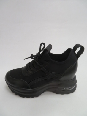 Buty sportowe damskie na koturnie (36-41) 123 BLACK