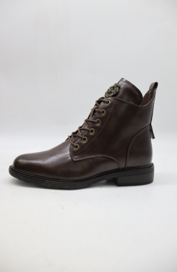 Botki damskie ocieplane na płaskim (36-41) H385-2B BROWN