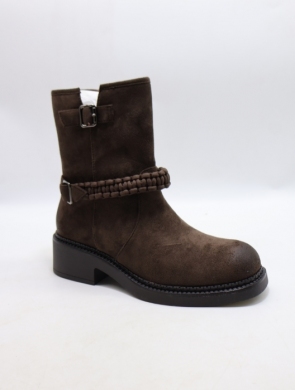 Botki damskie na płaskim (36-41) 68353 BROWN
