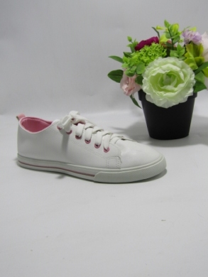 Trampki damskie na płaskim (36-41) 3002 WH/PINK