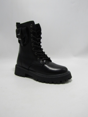 Botki damskie ocieplane na płaskim (36-41) 9124-1 BLK