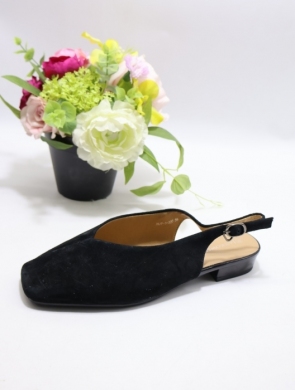 Sandały damskie na płaskim (36-41) P-320-2 BLACK-SKÓRA