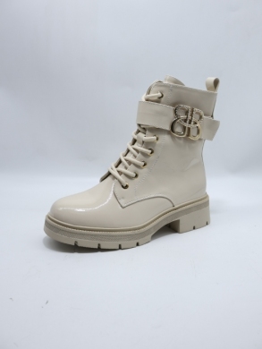 Botki damskie ocieplane na płaskim (36-41) SA3058-21 BEIGE
