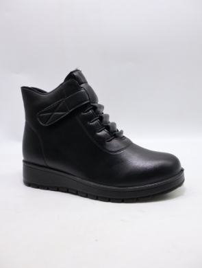 Botki damskie ocieplane na płaskim (40-43) 917D BLACK