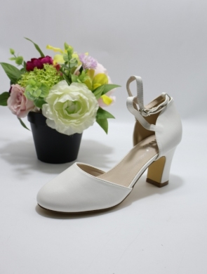 Czółenki damskie na obcasie (36-41) 9876 white