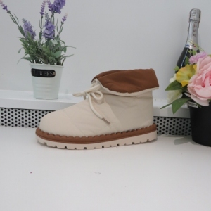 Botki damskie ocieplane na płaskim (36-41) MZ26 BEIGE