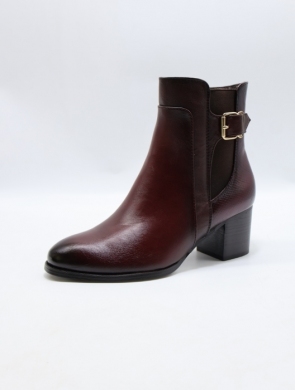 Botki damskie ocieplane na obcasie (36-41) YCC-123 BURGUNDY