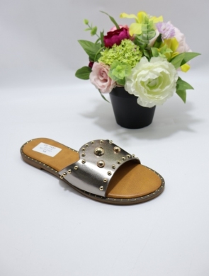 Klapki damskie na płaskim (36-41) CD312 SILVER