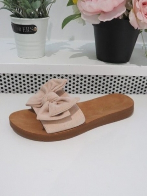 Klapki damskie na płaskim (36-41) 23028 BEIGE