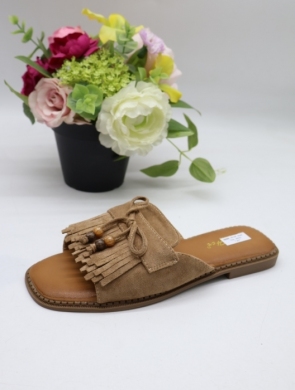 Klapki damskie na płaskim (36-41) HD-58 KHAKI