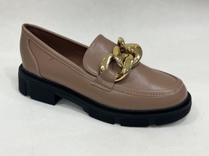 Mokasyny damskie na koturnie (36-41) W-205 KHAKI