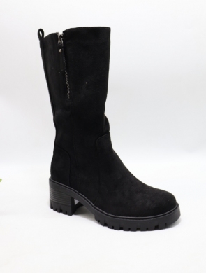 Kozaki damskie ocieplane na obcasie (36-41) LH151 BLACK