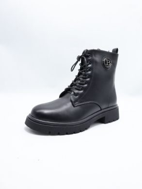 Botki damskie ocieplane na płaskim (36-41) 9301 BLACK