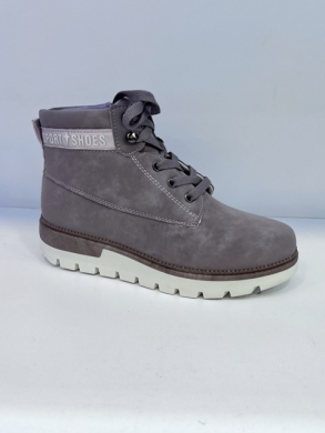 Botki damskie ocieplane na płaskim (36-41) F1013 PURPLE