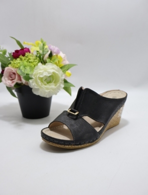 Klapki damskie na koturnie (36-41) J5305-1 BL