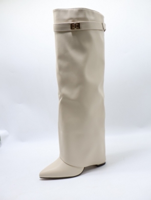 Kozaki damskie na obcasie (36-41) 52186 BEIGE