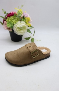 Klapki damskie z futerkiem (36-41) U218 KHAKI