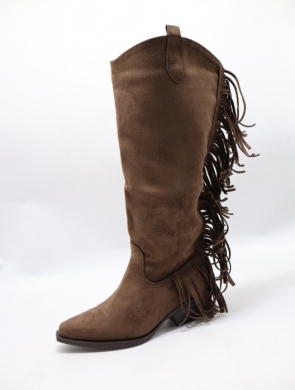 Kozaki damskie na obcasie (36-41) CHC522 BROWN