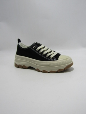 Trampki damskie na płaskim (36-41) SW015 BLACK