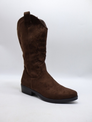 Kozaki damskie na płaskim (36-41) BM58 BROWN